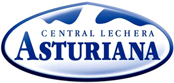 Logo de la Central Lechera de color blanco y azul