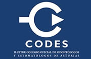 Logo de Colegio Odontólogos de color azul oscuro y blanco